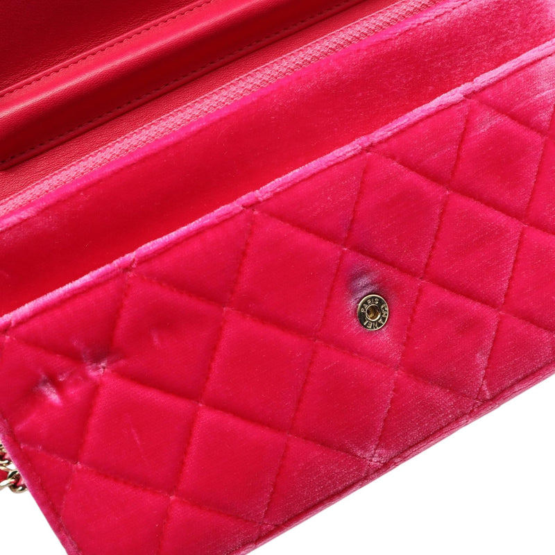 CC Quilted Velvet Wallet on Chain - Image 7