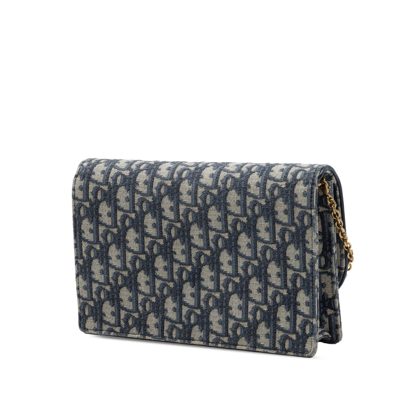 Oblique Canvas Saddle Pouch Wallet on Chain - Image 2