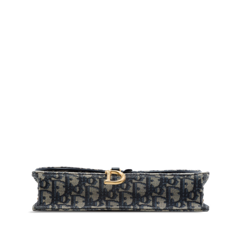 Oblique Canvas Saddle Pouch Wallet on Chain - Image 3