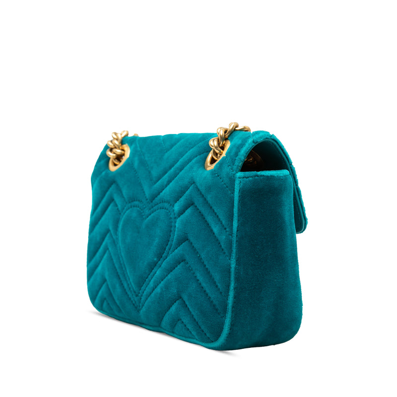 Small GG Marmont Matelasse Velvet Shoulder Bag - Image 2