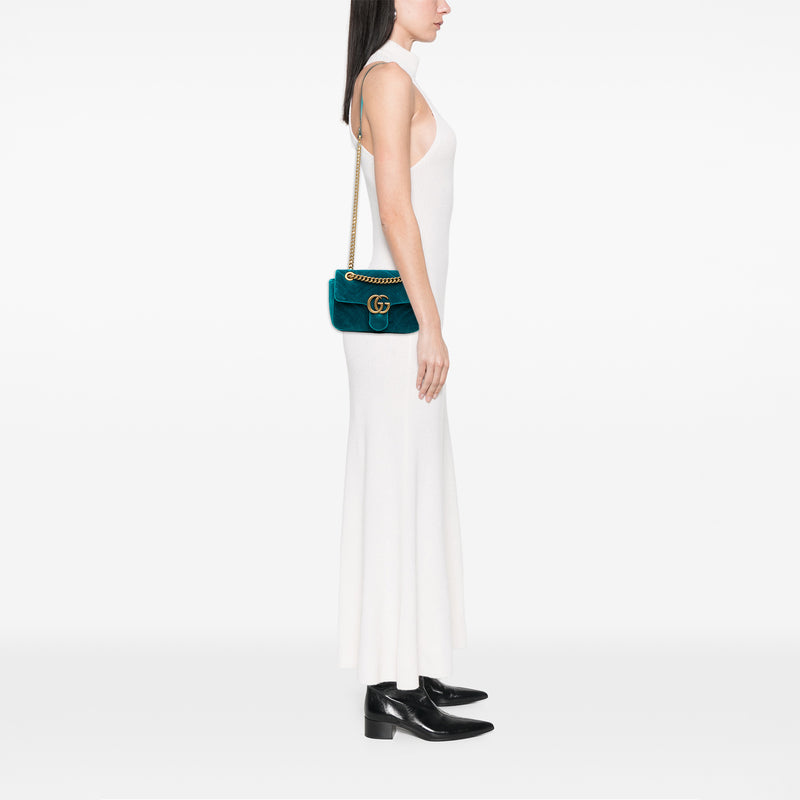 Small GG Marmont Matelasse Velvet Shoulder Bag - Image 7
