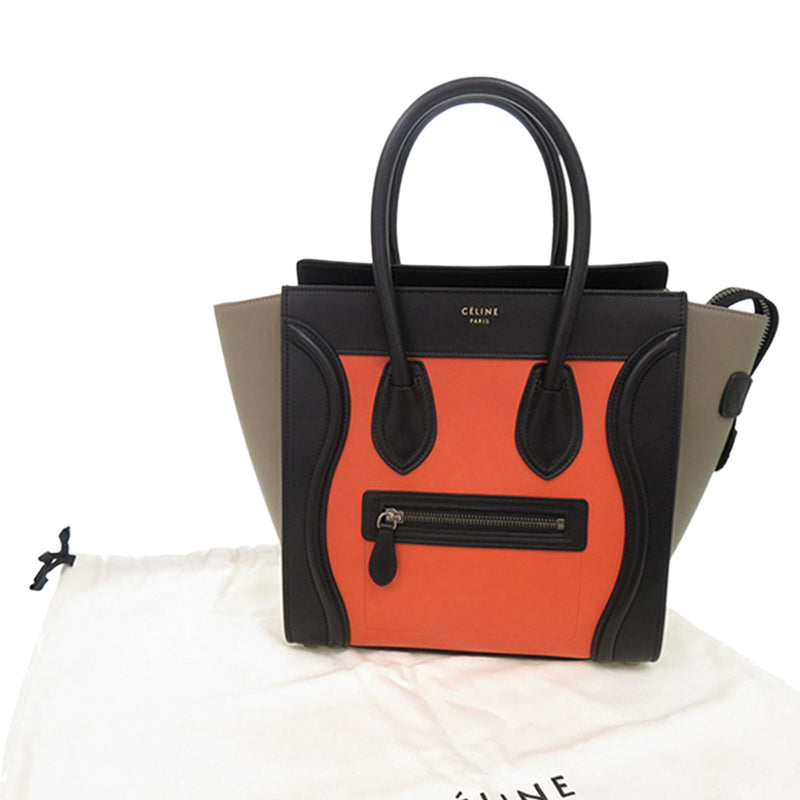 Micro Tricolor Leather Luggage Tote - Image 14