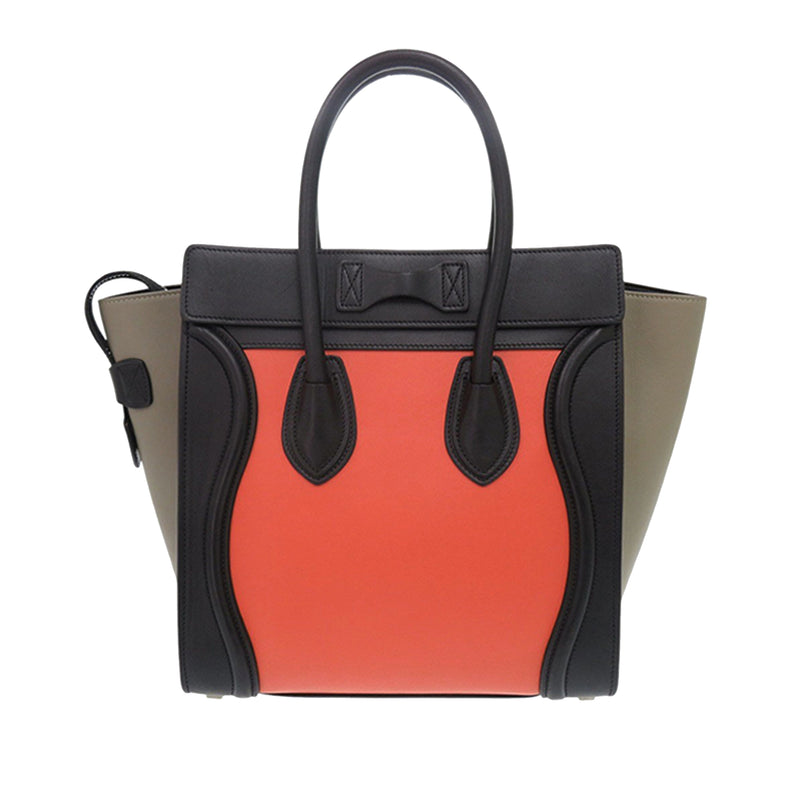 Micro Tricolor Leather Luggage Tote - Image 2