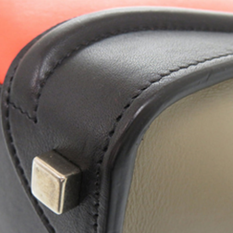 Micro Tricolor Leather Luggage Tote - Image 9