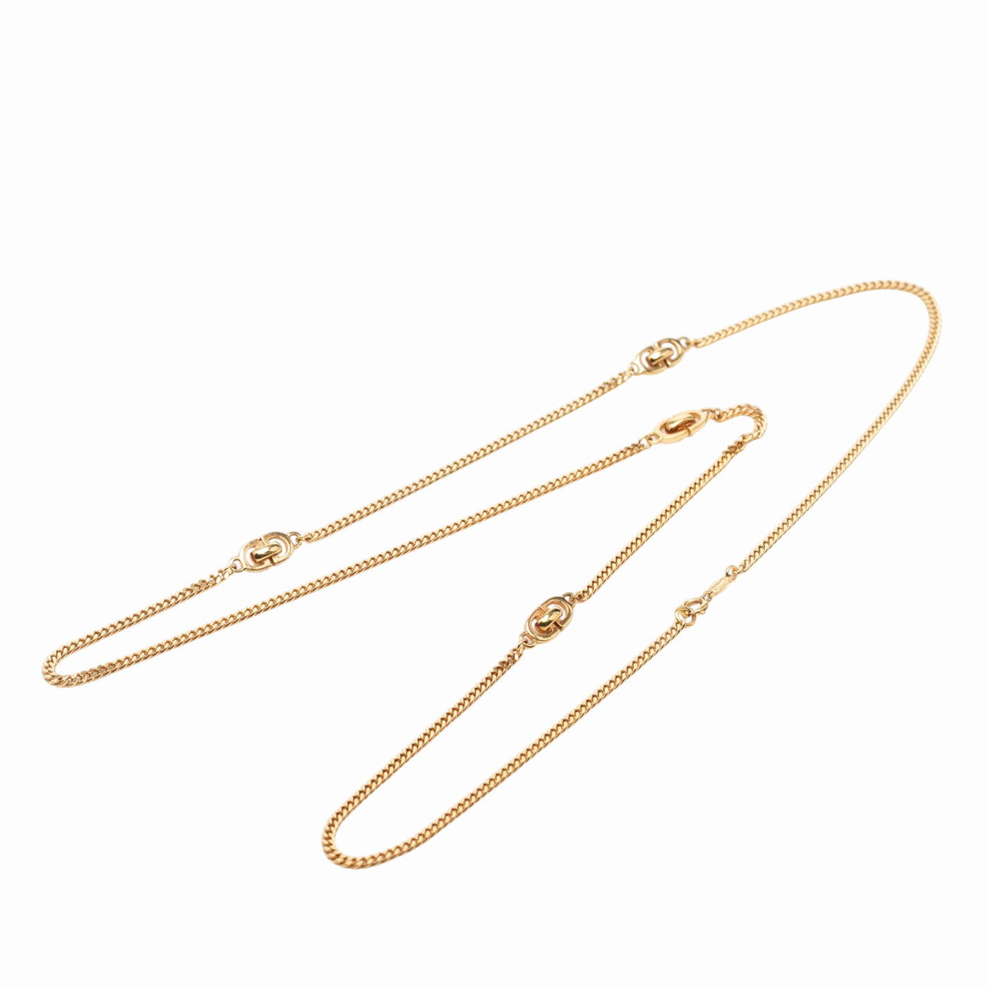 Gold Plated CD Logo Chain Necklace - Image 1
