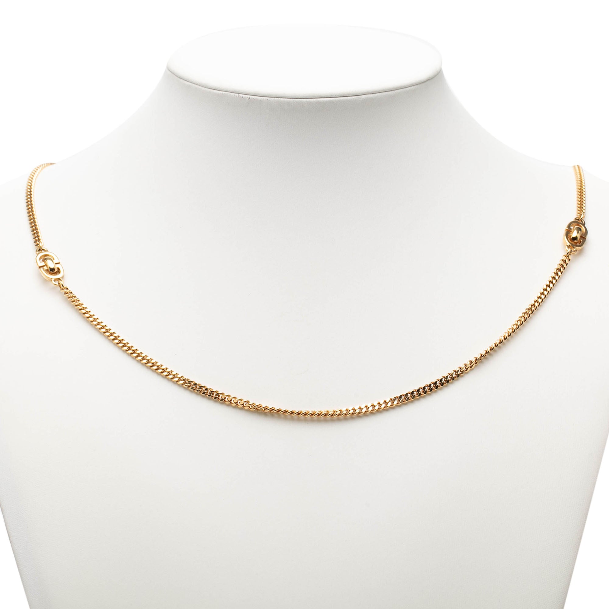 Gold Plated CD Logo Chain Necklace - Image 5