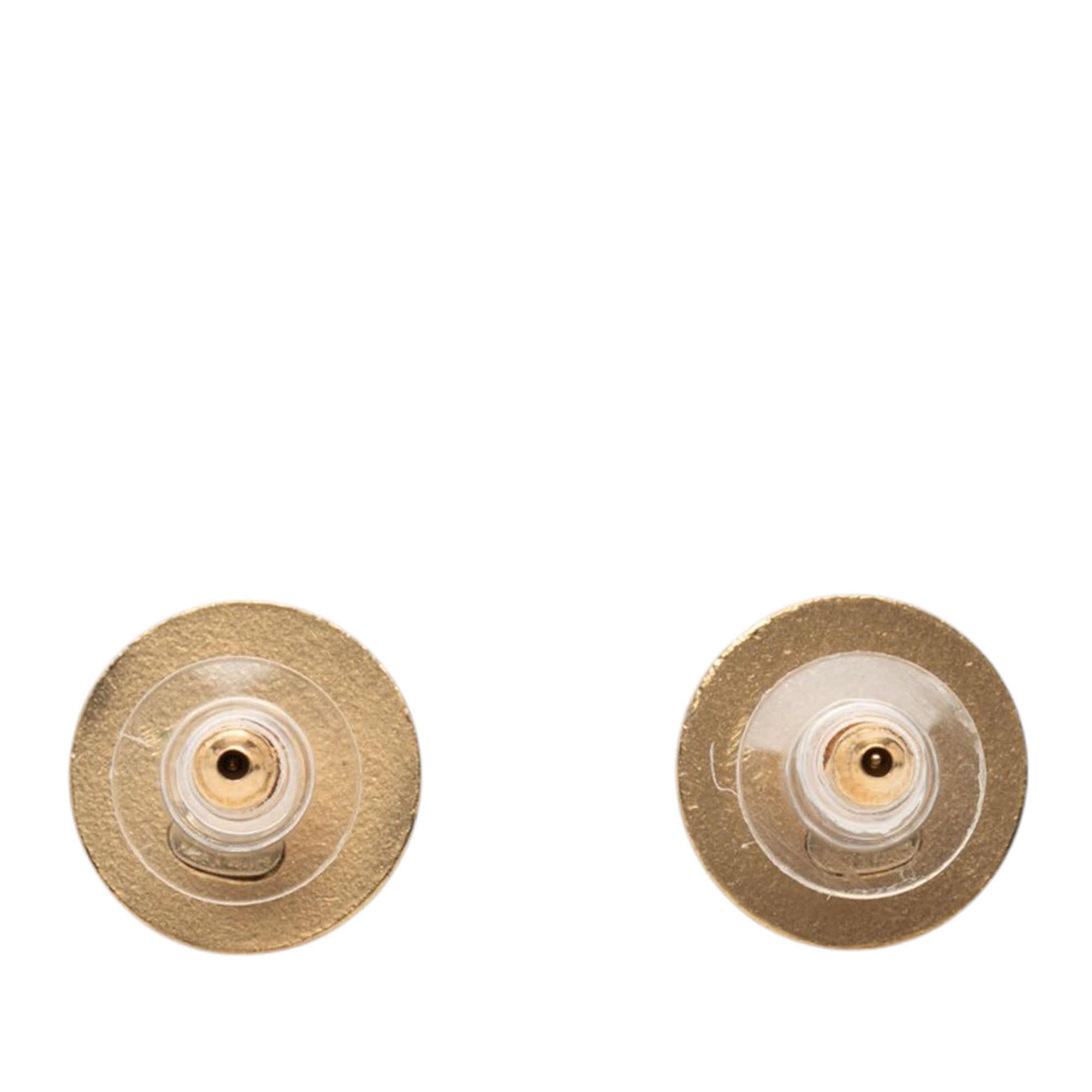 CC Gold Plated Crystals Push Back Earrings - Image 2