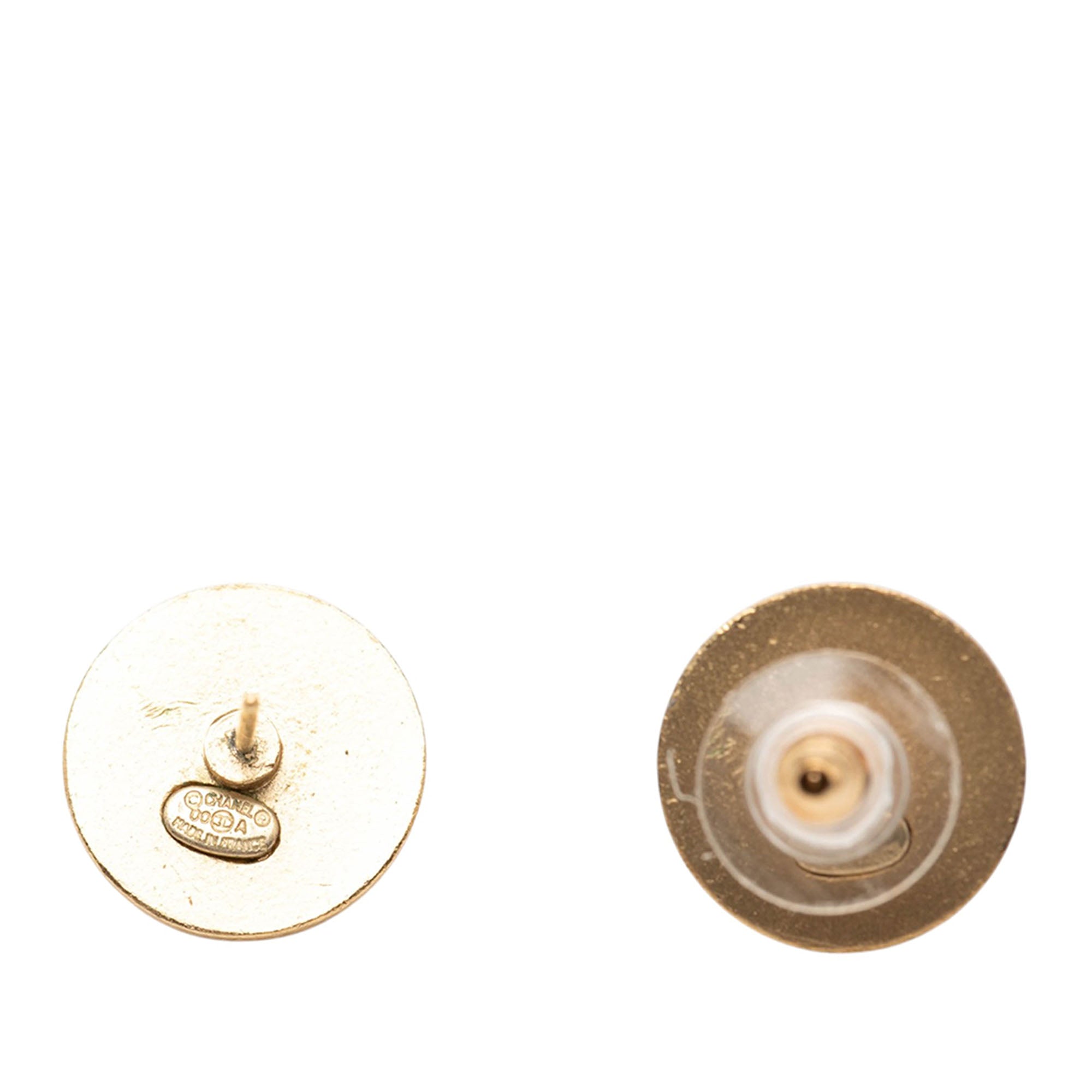 CC Gold Plated Crystals Push Back Earrings - Image 3