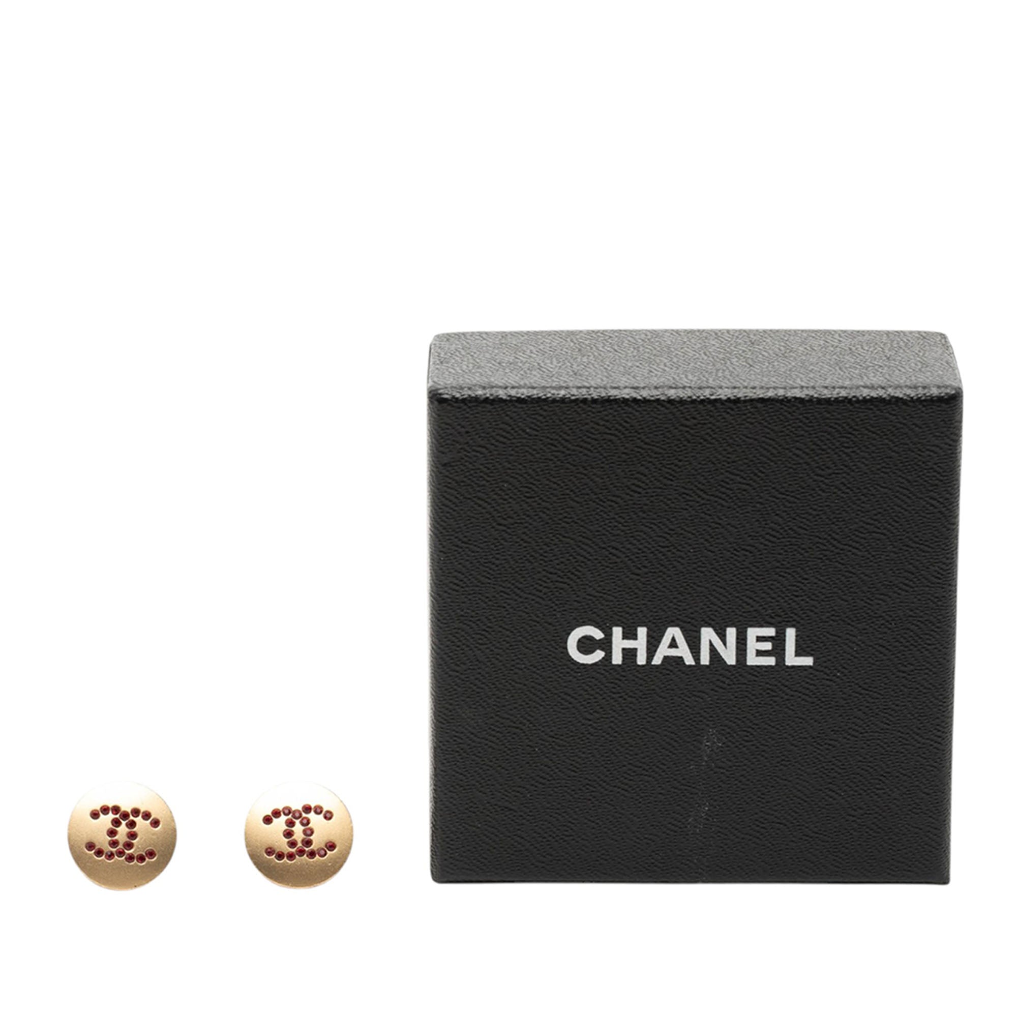 CC Gold Plated Crystals Push Back Earrings - Image 4