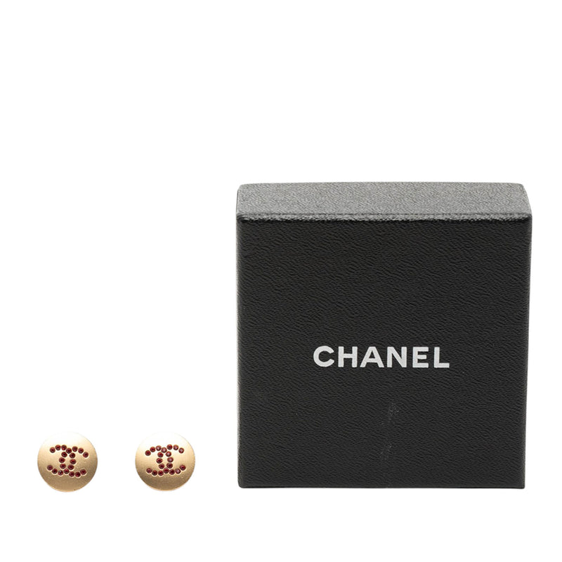 CC Gold Plated Crystals Push Back Earrings - Image 4