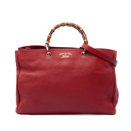 Large Calfskin Bamboo Shopper Satchel - Image 1