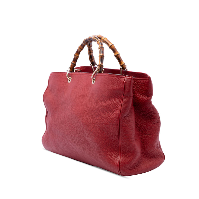 Large Calfskin Bamboo Shopper Satchel - Image 2