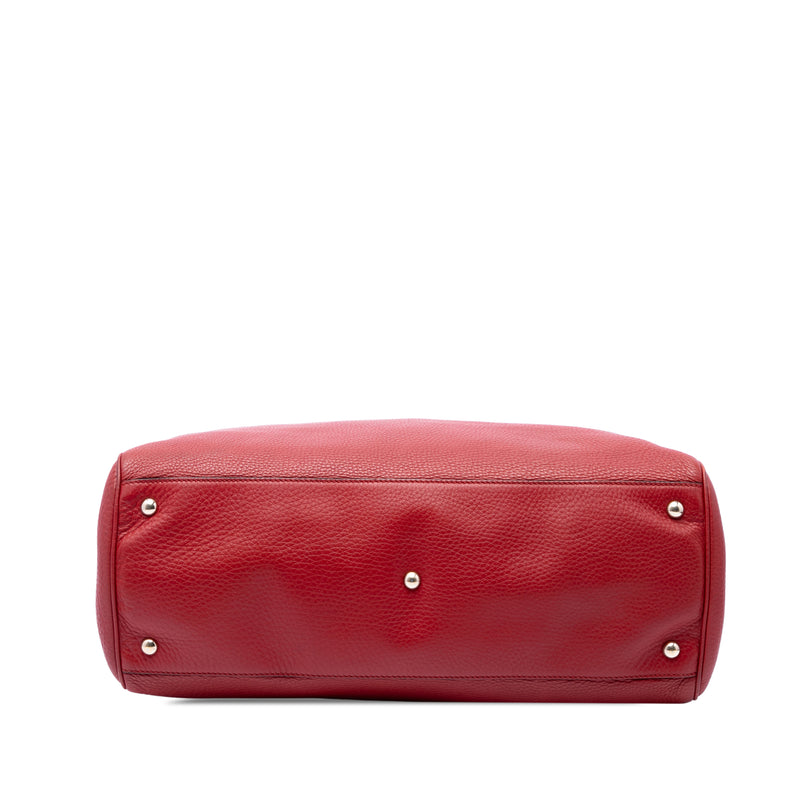 Large Calfskin Bamboo Shopper Satchel - Image 3
