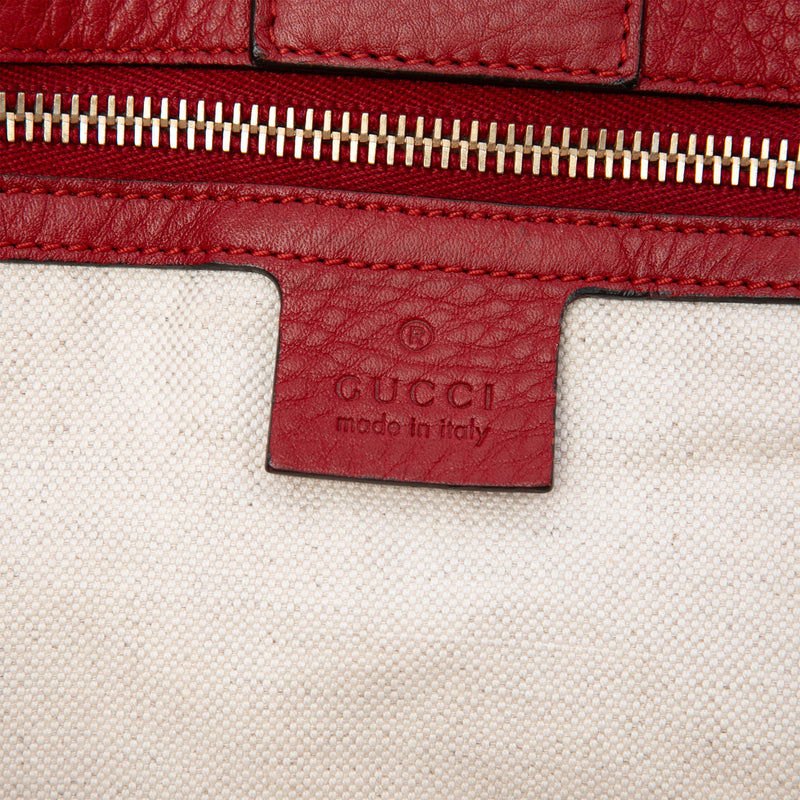 Large Calfskin Bamboo Shopper Satchel - Image 5