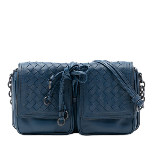 Nappa Intrecciato Double Pocket Flap Crossbody - Image 1
