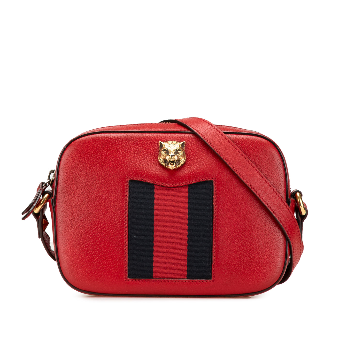 Leather Animalier Web Disco Crossbody - Image 1