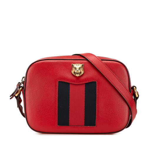 Leather Animalier Web Disco Crossbody - Image 1