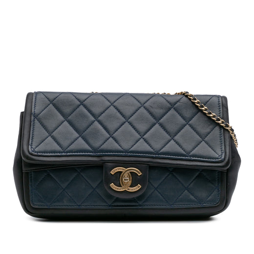 Medium Bicolor Calfskin Graphic Flap - Image 1