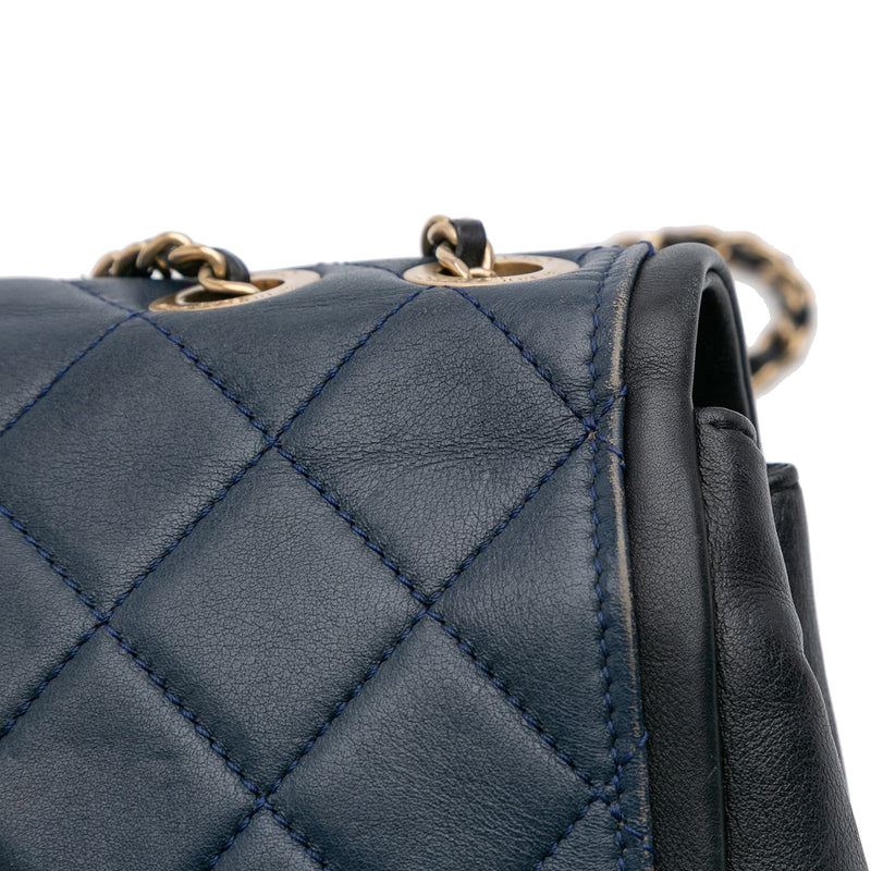 Medium Bicolor Calfskin Graphic Flap - Image 10