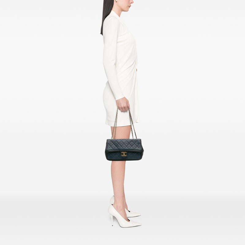 Medium Bicolor Calfskin Graphic Flap - Image 13