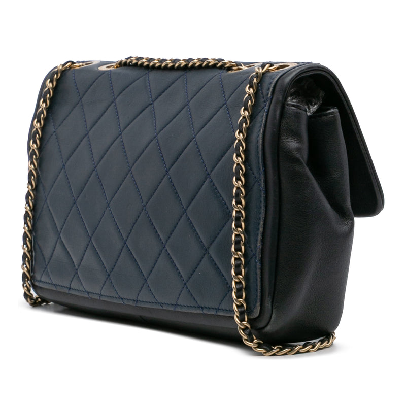 Medium Bicolor Calfskin Graphic Flap - Image 2