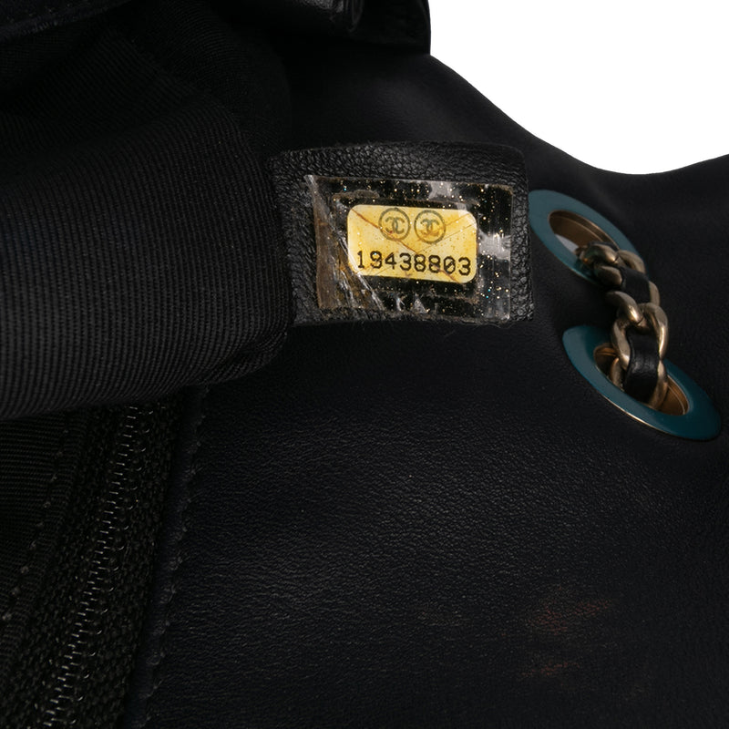 Medium Bicolor Calfskin Graphic Flap - Image 6
