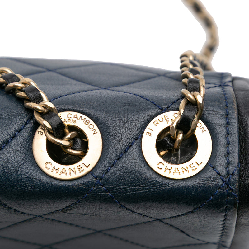 Medium Bicolor Calfskin Graphic Flap - Image 9