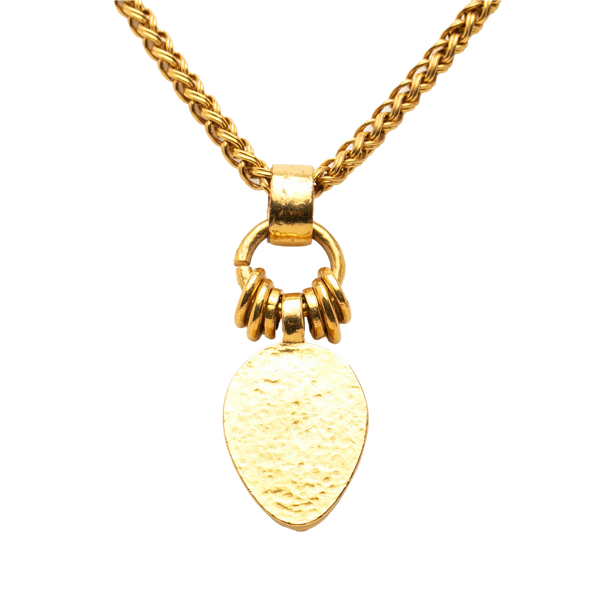 CC Gold Plated Stone Oval Pendant Necklace - Image 2