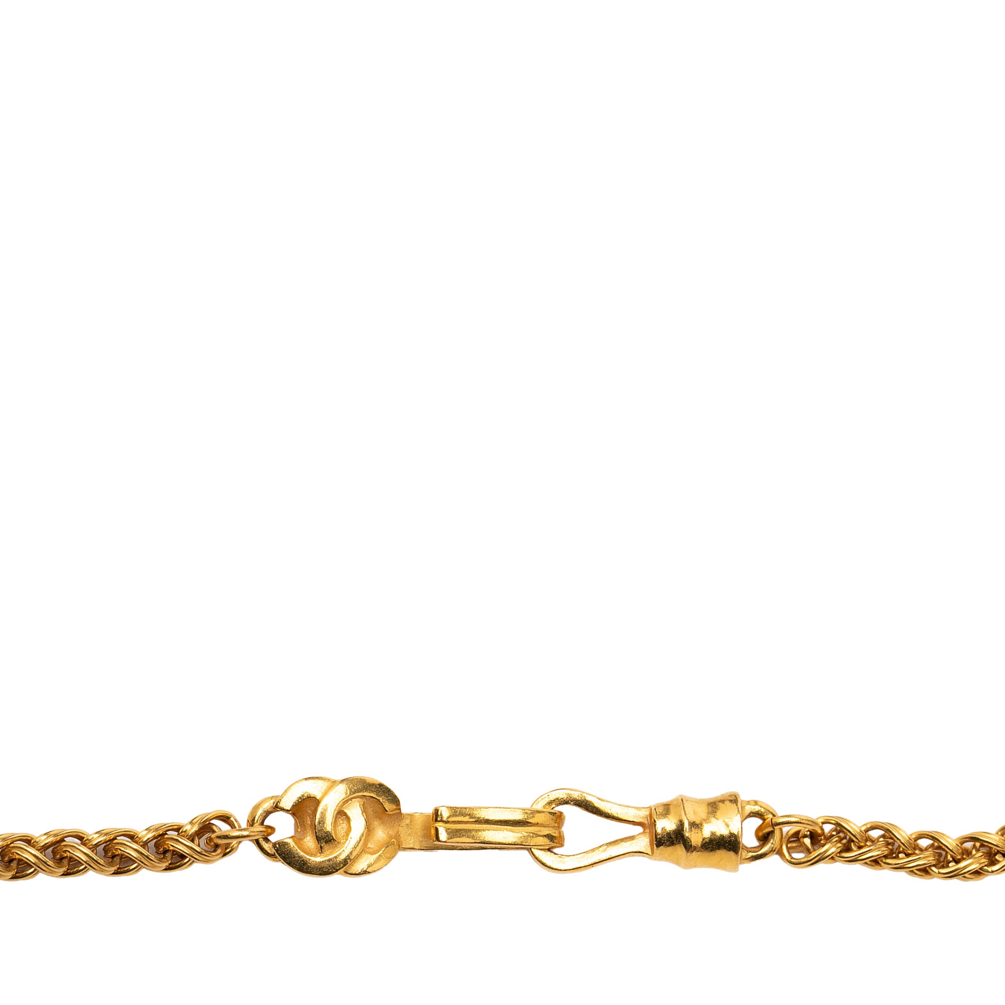 CC Gold Plated Stone Oval Pendant Necklace - Image 5