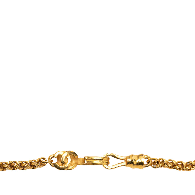 CC Gold Plated Stone Oval Pendant Necklace - Image 5