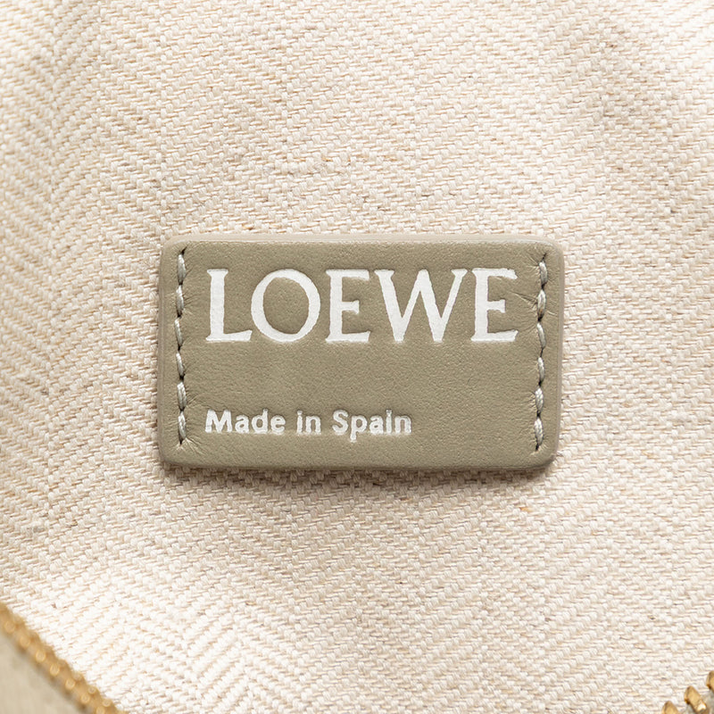 Large Linen Embossed Calfskin Anagram T Pouch - Image 5