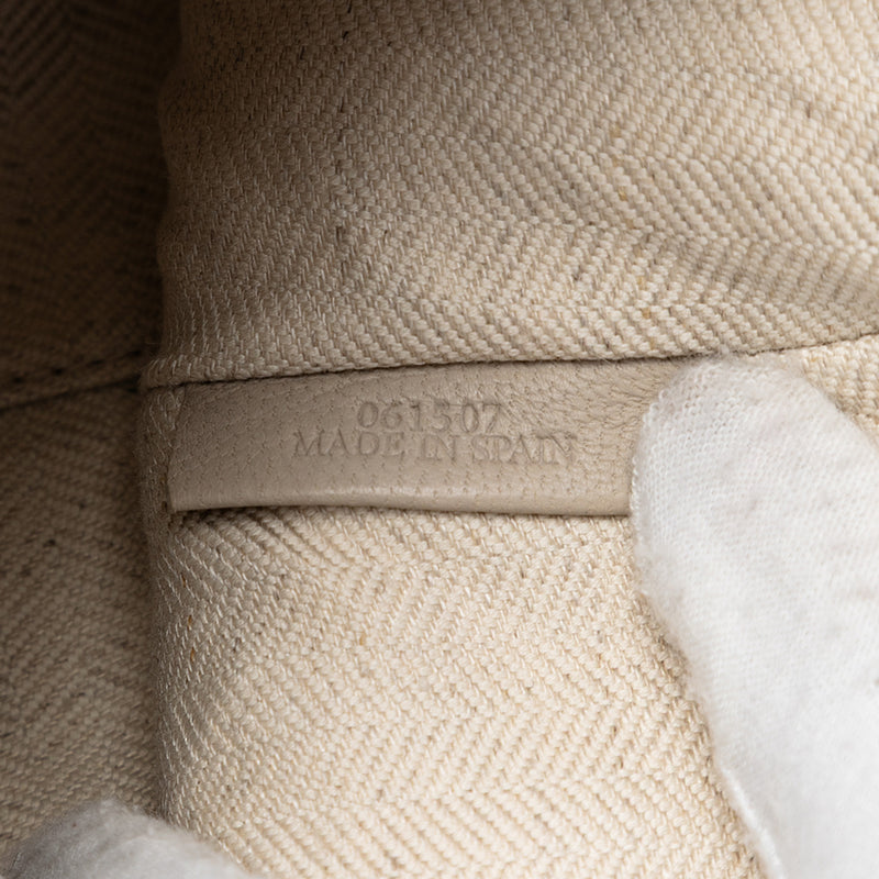 Large Linen Embossed Calfskin Anagram T Pouch - Image 6