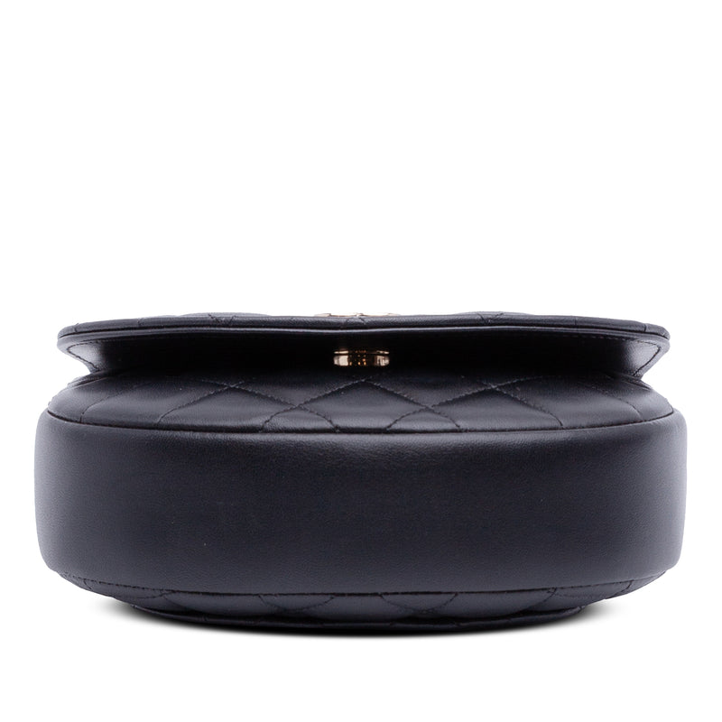 CC Quilted Lambskin Half Moon Top Handle Flap - Image 3