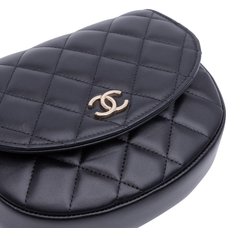 CC Quilted Lambskin Half Moon Top Handle Flap - Image 7