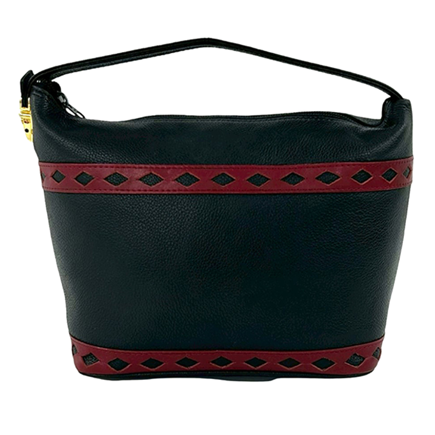 Leather Diamond Cut Handbag - Image 1