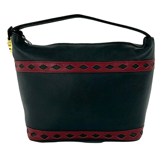 Leather Diamond Cut Handbag - Image 1