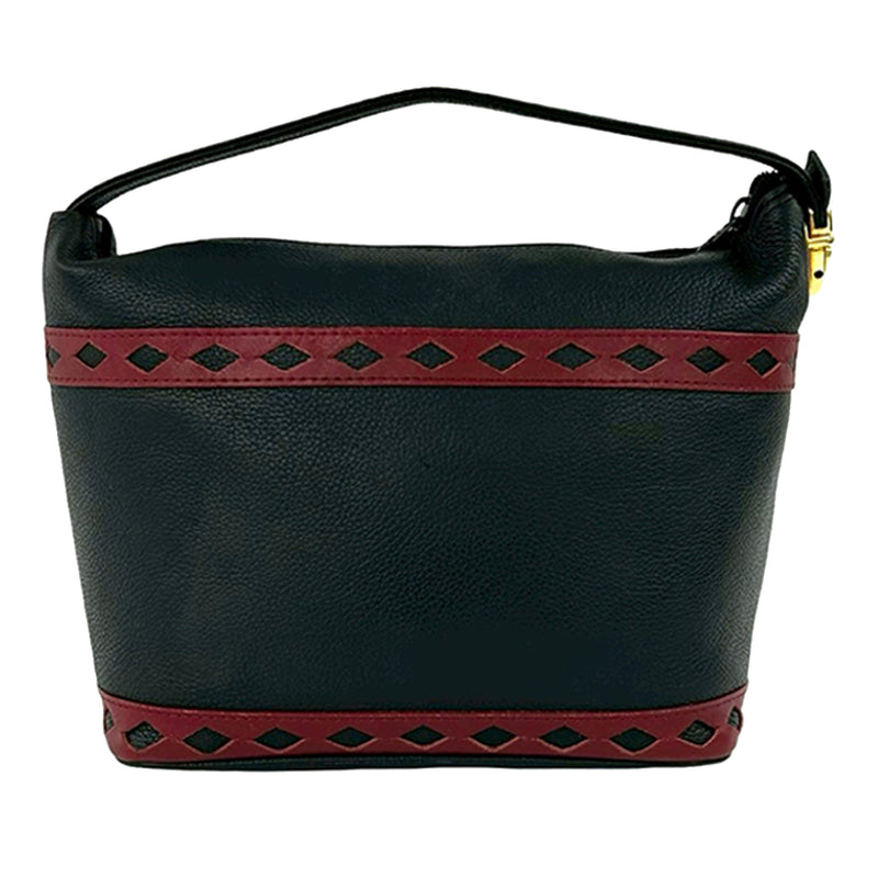 Leather Diamond Cut Handbag - Image 2