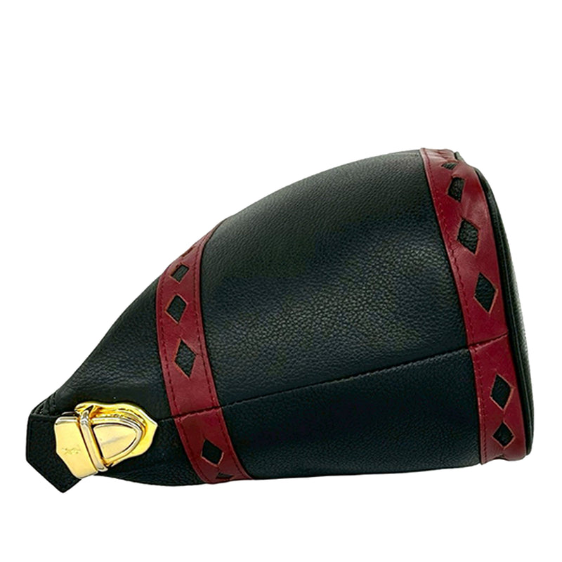 Leather Diamond Cut Handbag - Image 6