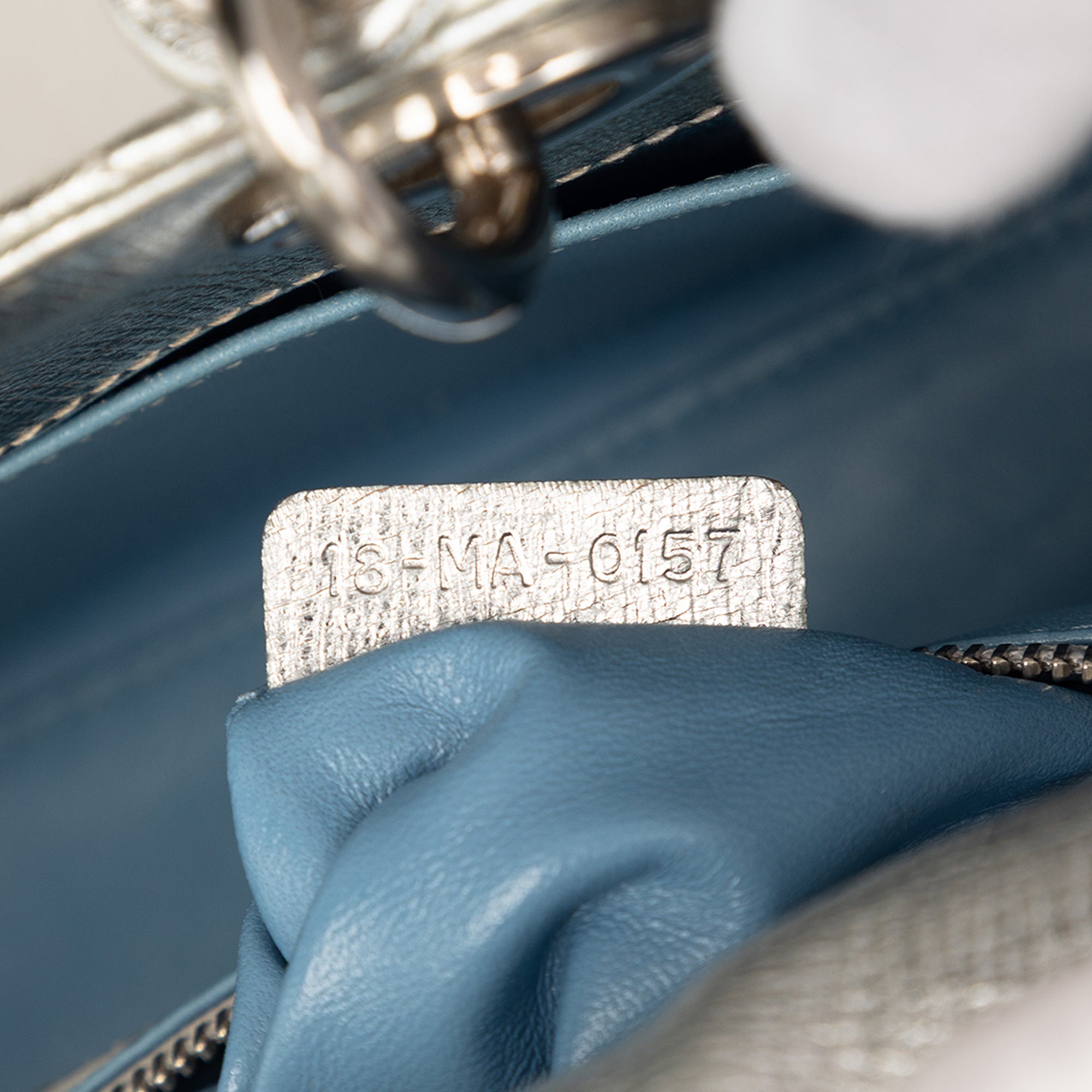 Small Metallic Grained Calfskin Cannage My ABCDior Lady Dior - Image 6