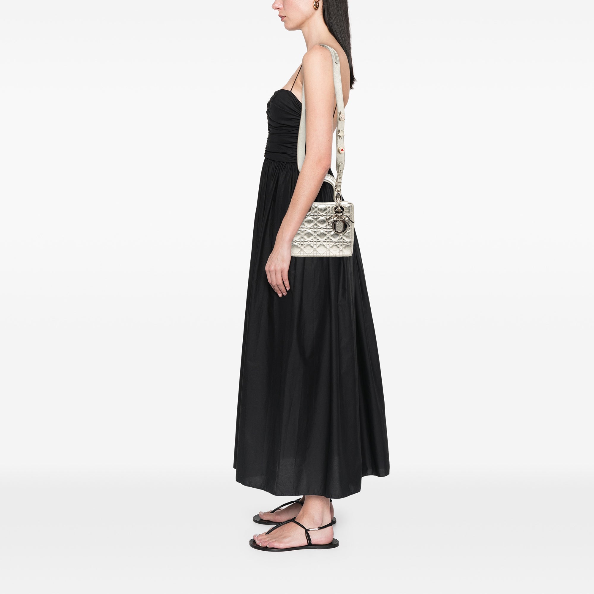 Small Metallic Grained Calfskin Cannage My ABCDior Lady Dior - Image 7