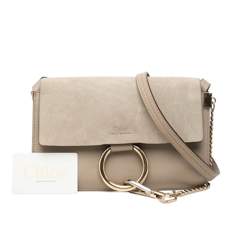 Small Suede and Calfskin Faye Crossbody - Image 8