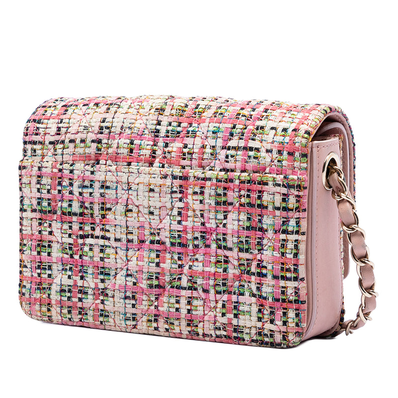 Small Tweed CC Stud Double Flap - Image 2
