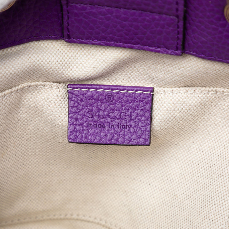 Mini Bicolor Calfskin Bamboo Shopper Satchel - Image 5