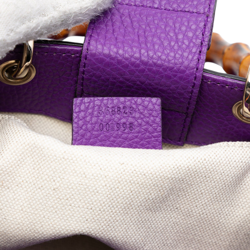 Mini Bicolor Calfskin Bamboo Shopper Satchel - Image 6