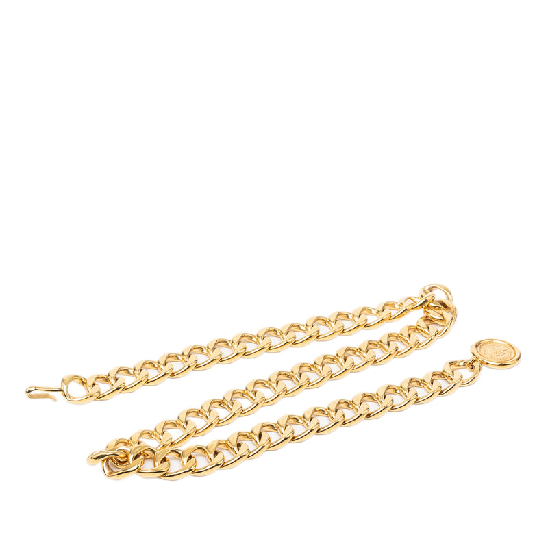 Gold Plated CC Medallion Chain Belt