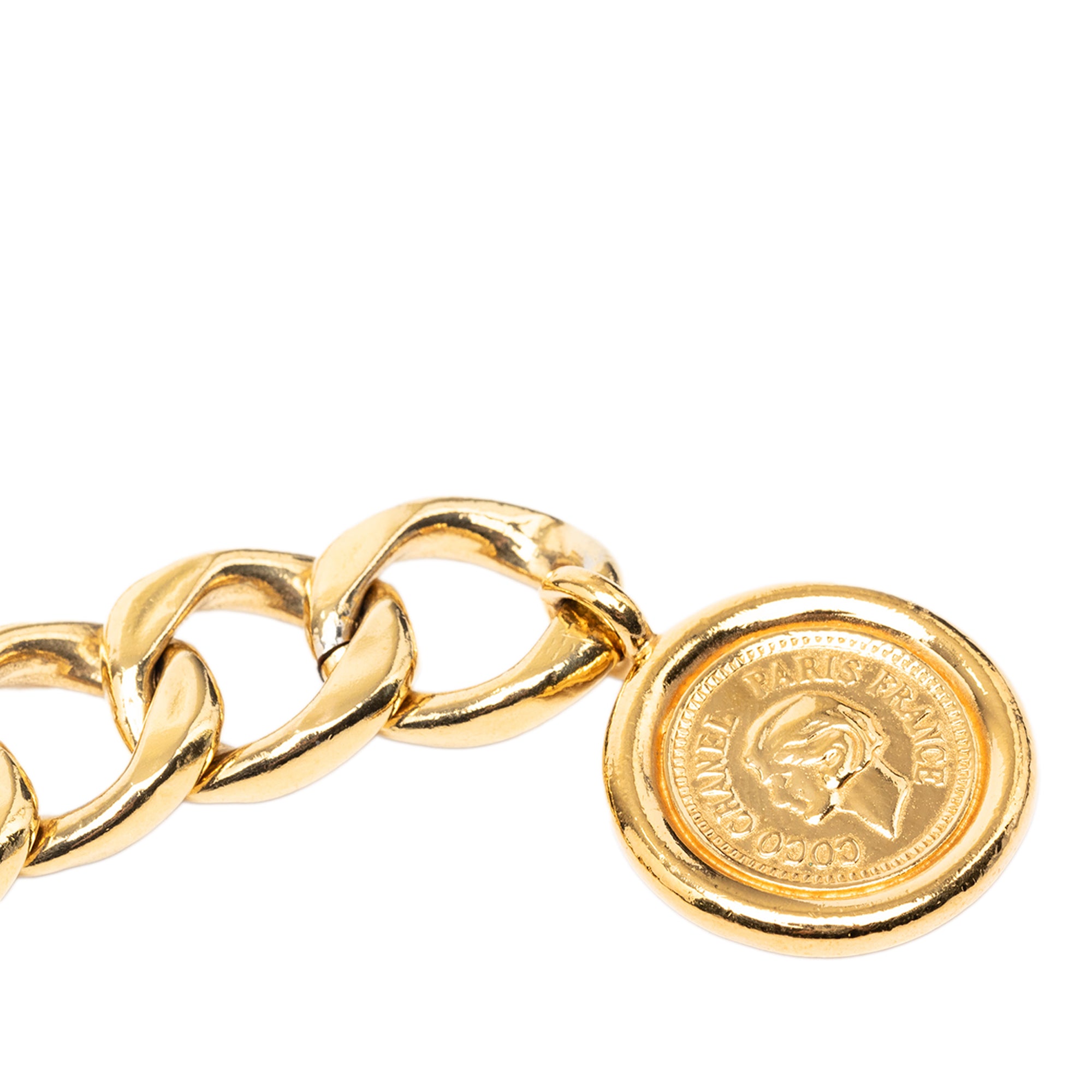 Gold Plated CC Medallion Chain Belt - Image 2
