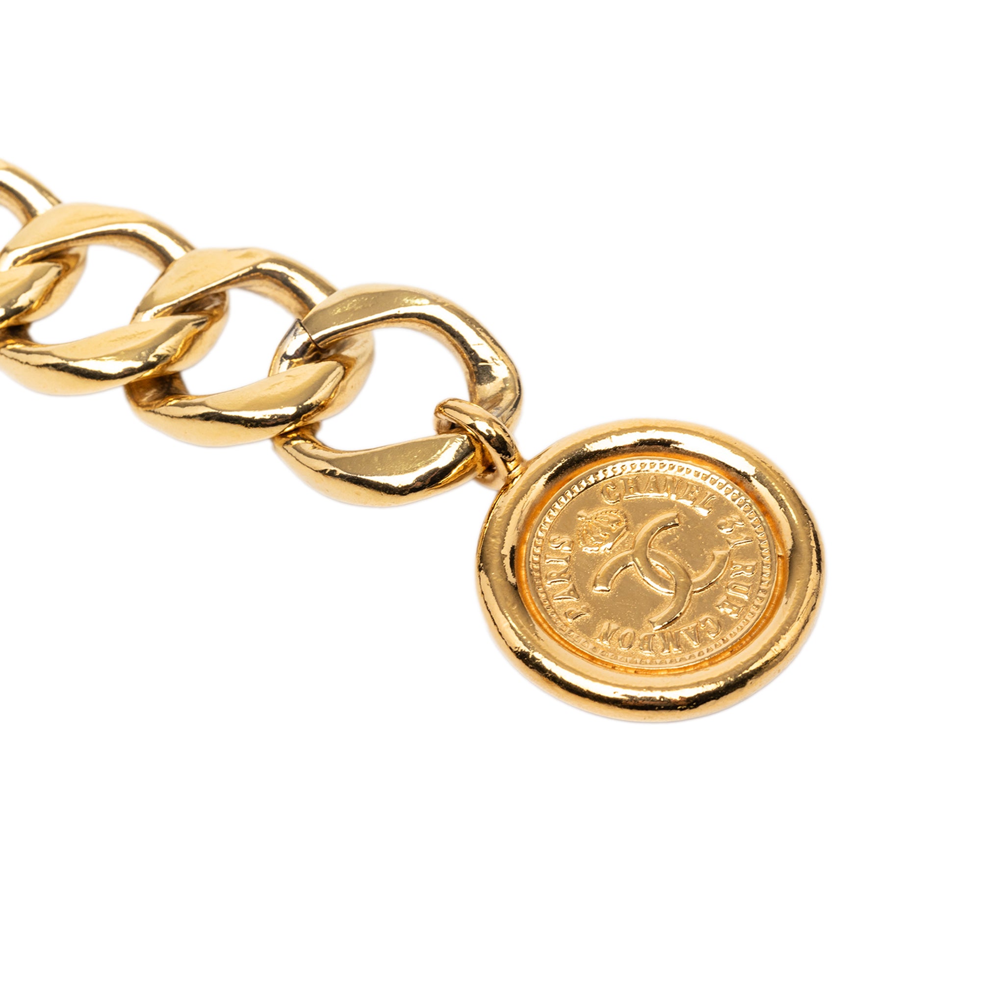 Gold Plated CC Medallion Chain Belt - Image 3