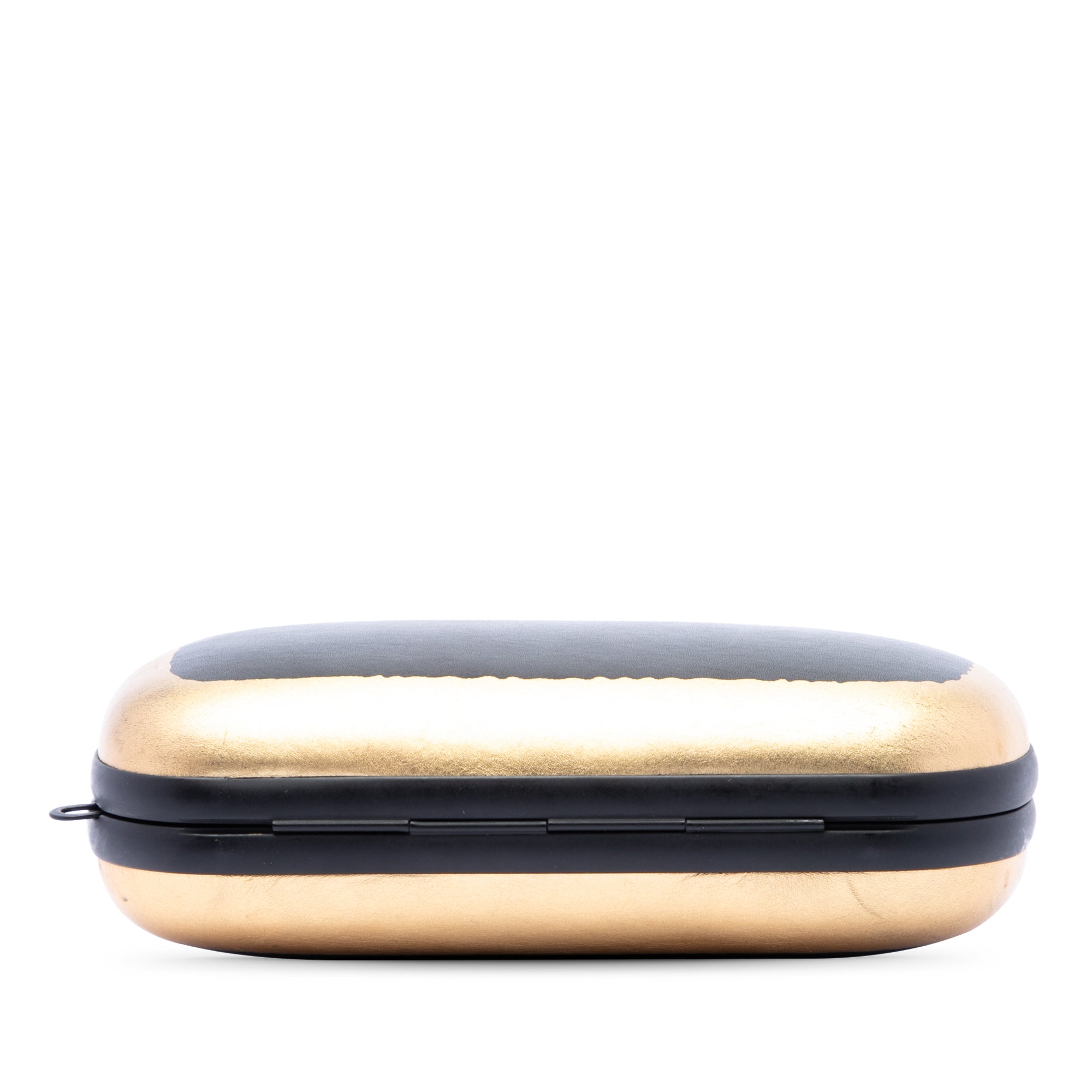 Bicolor Gilded Waxed Leather Knot Clutch with Chain - Image 3