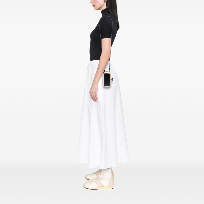 Bicolor Gilded Waxed Leather Knot Clutch with Chain - Image 6