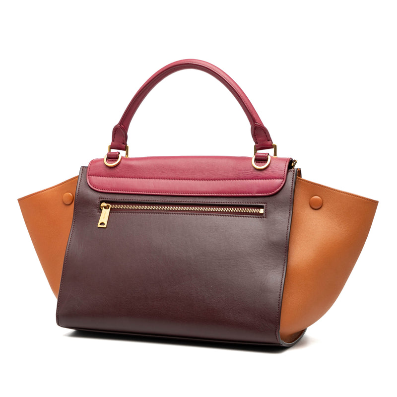 Small Tricolor Leather Trapeze Satchel - Image 2
